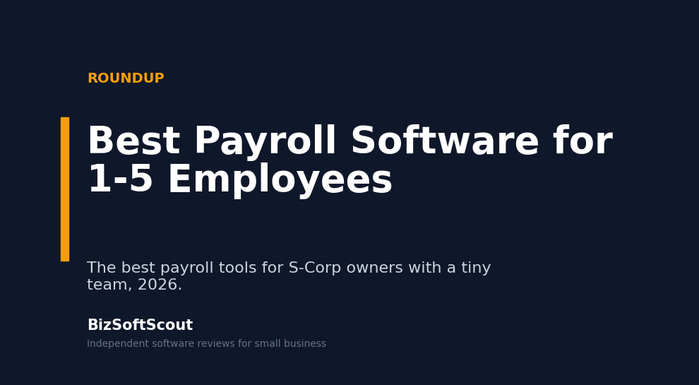 Best payroll software for 1–5 employees (S-Corp) 2026 — BizSoftScout