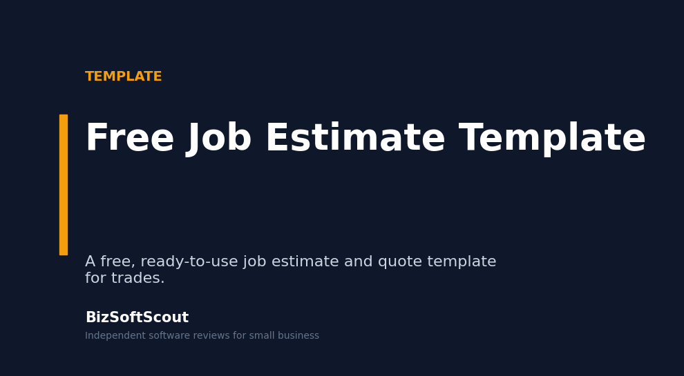 Free job estimate and quote template for trades — BizSoftScout