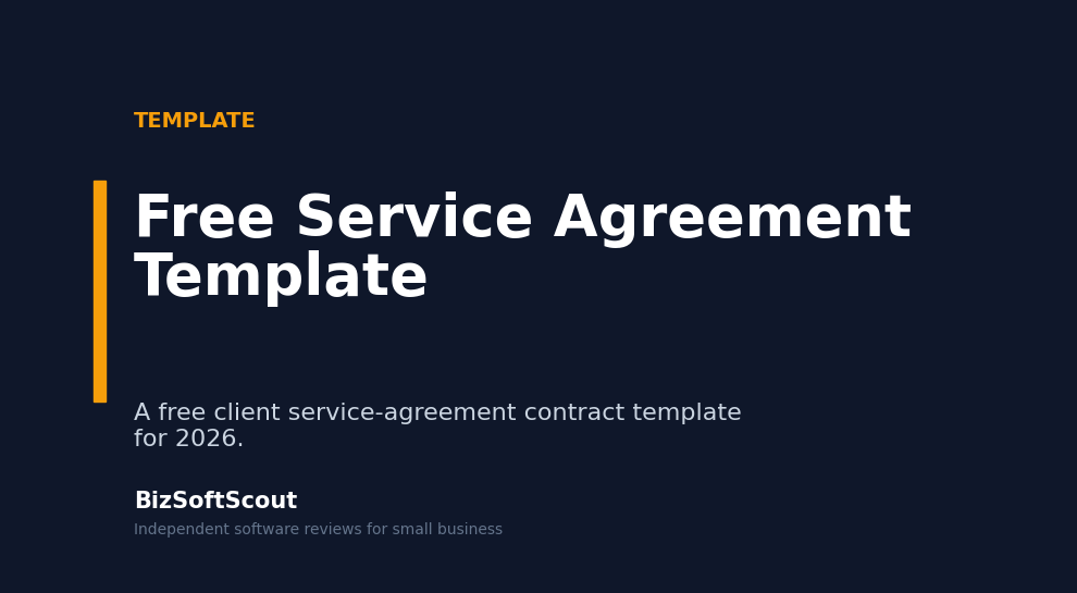 Free service agreement client contract template — BizSoftScout