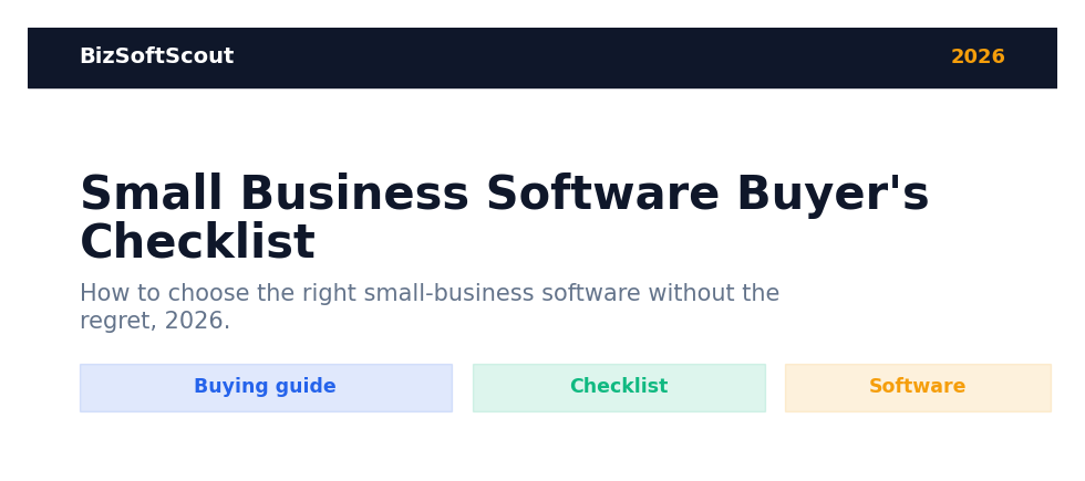 Small business software buyer's checklist 2026 — key points (BizSoftScout)