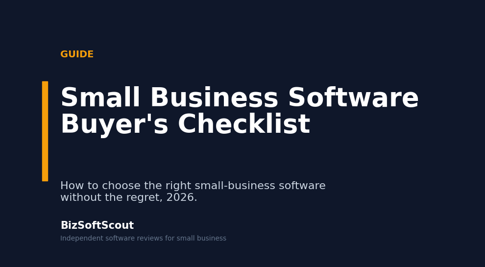 Small business software buyer's checklist 2026 — BizSoftScout